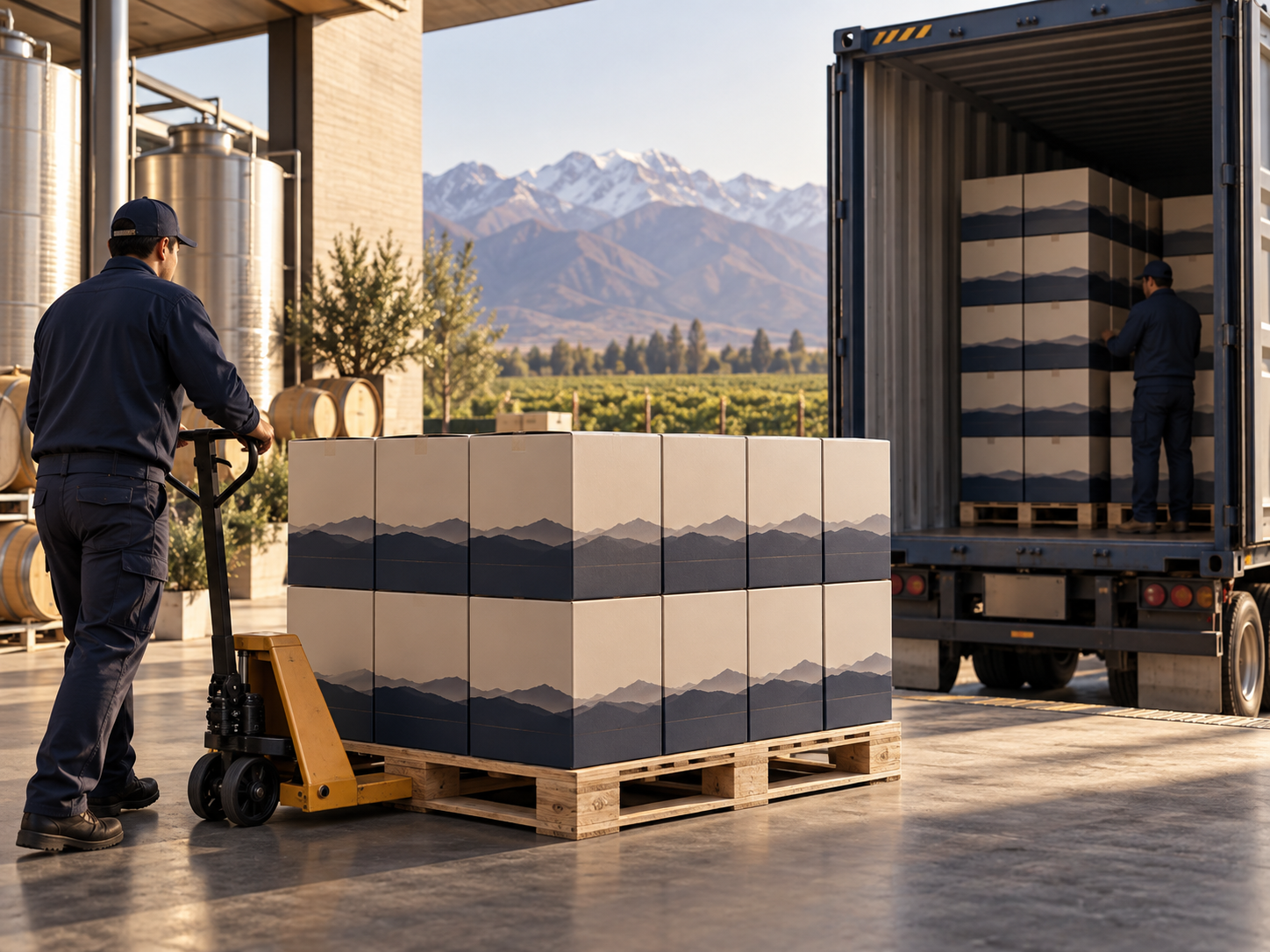 private-label-04-export-logistics Packed wine prepared for export and logistics