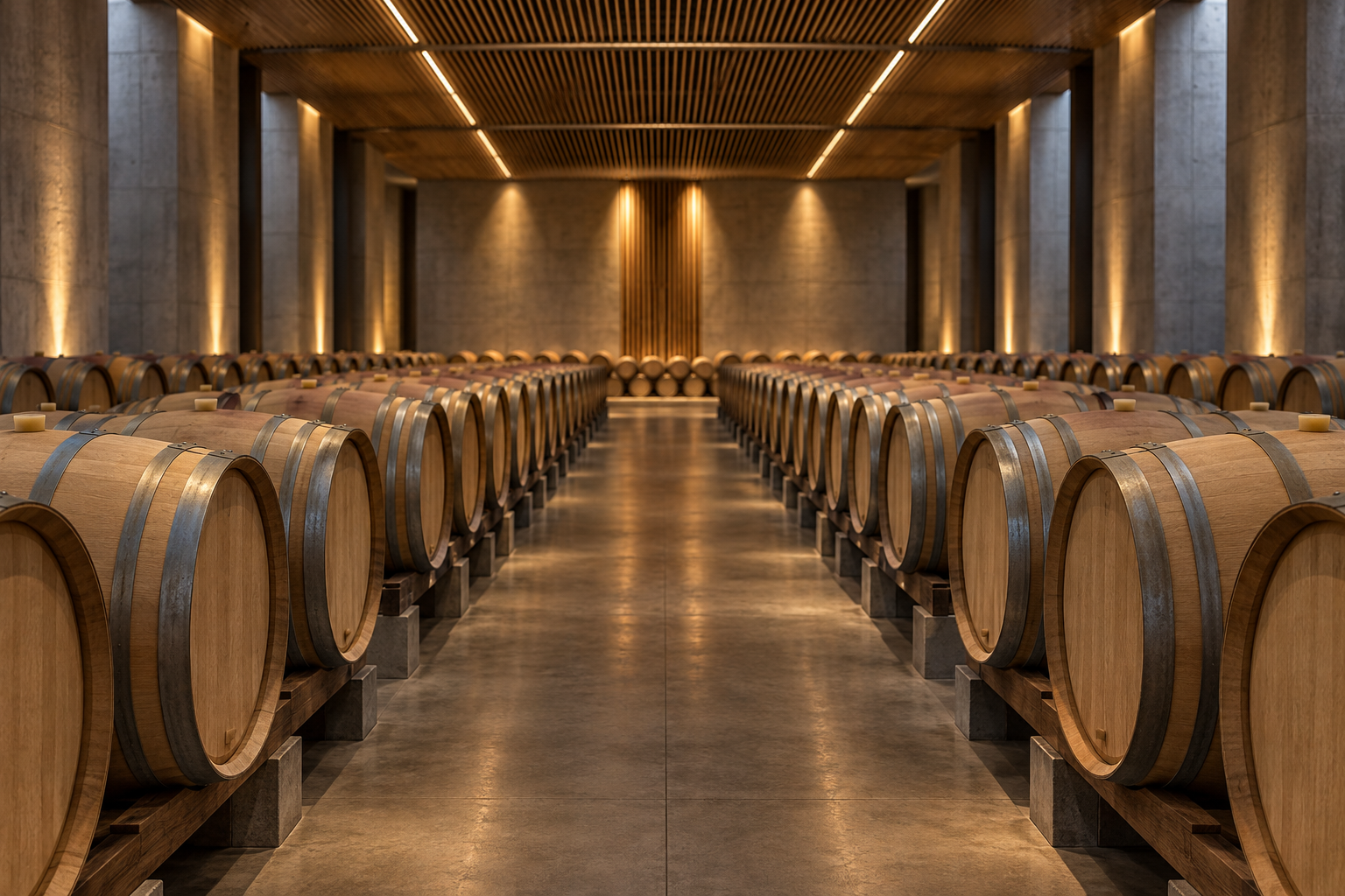 wines-04-gran-reserva-v5 Oak barrel cellar illustrating the Gran Reserva wine range
